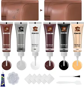 Leather Repair Kit for Furniture, Sofa, Jacket, Car Seats and Purse. Vinyl Repair Kit. Super Easy Instructions to Match Any Color, Restore Any Material, Bonded, Italian, Pleather, Genuine