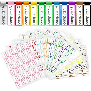 12 Sheet 360 Pcs Waterproof Cable Labels,Wire Label for Management,Color Border Wire Cord Labels Can Write On,Self Adhesive Printable for Laser Printer and Handwriting