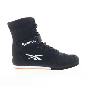 Reebok Boxing HI Mens Black Mesh Lace Up Athletic Boxing Shoes