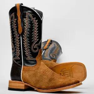 Honey Rough-Out Boots - Square