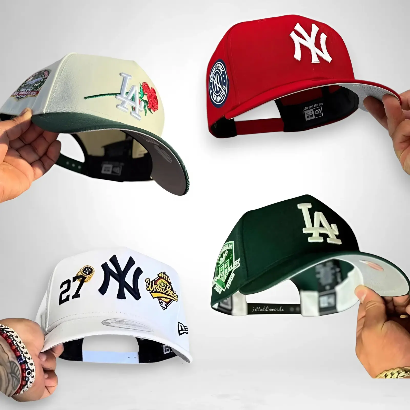 New Era MLB LA Dodgers x NY Yankees 9FORTY 59FIFTY Cap – Fitted Snapback Gorras de Béisbol Unisex, Streetwear Hat for Men Women, Adjustable Trucker Design, Vintage Sport Look USA 2026, Trending Urban TikTok Fashion
