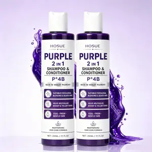 2pcs Purple Shampoo for Blonde and Gray Hair, Helps Neutralize Yellow Tones and Brassiness, Smooths Dry Frizzy Hair in 3 Minutes, Summer Hair Care Essential