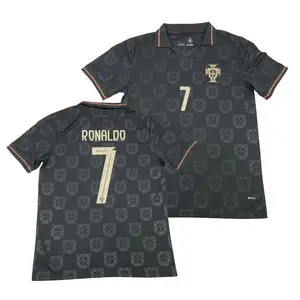 2025 Portugal Away Short Sleeve 7# Cristiano Ronaldo Soccer Jersey White Football Jersey Quick Drying