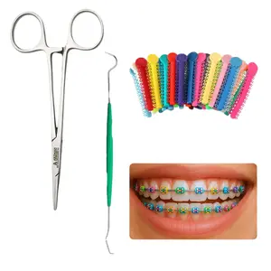1040Pcs Orthodontic Ligature Ties, Multicolor Elastic Dental Braces Rubber Rings, DIY Color Changing Brackets Ligature Rings for Adults Teens Daily Party Custom Braces Decoration