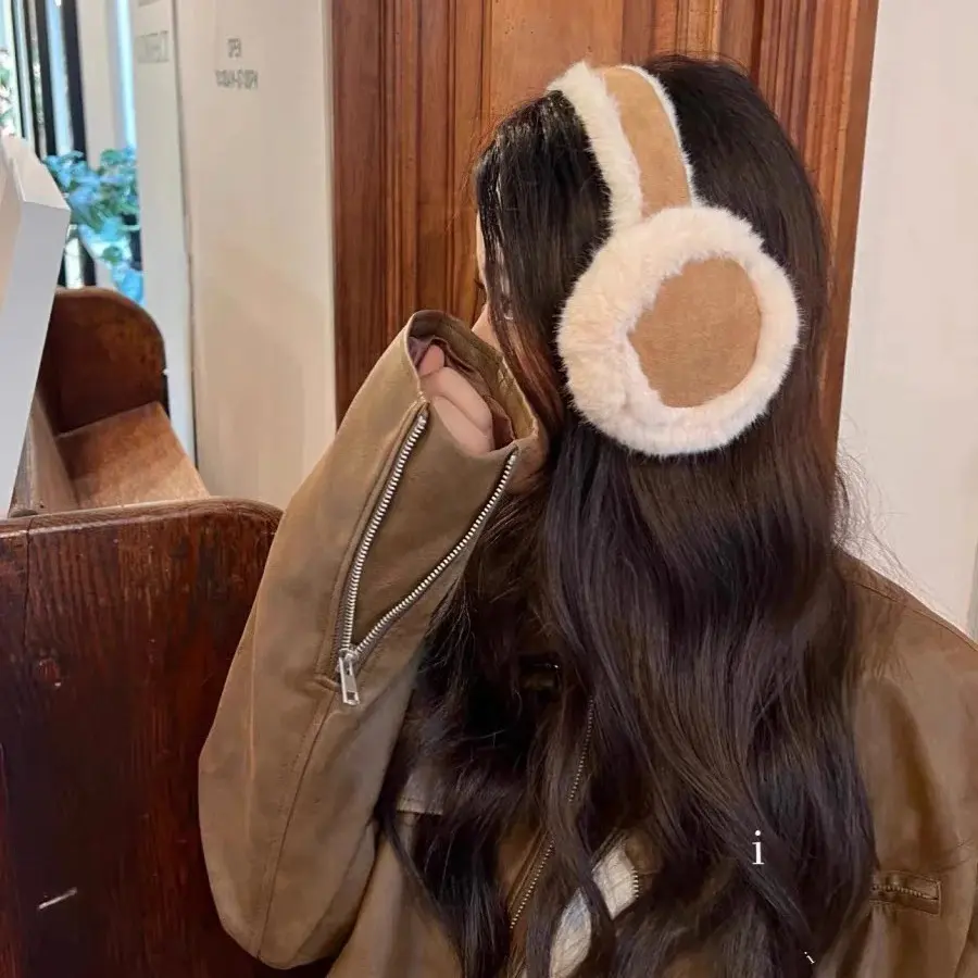 Warm Beige and Brown Winter Earmuffs