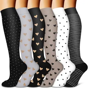 6 pairs Compression Socks for Women & Men -Best Support for Nurses- Graduated Supports Socks for Running, Athletic Sports