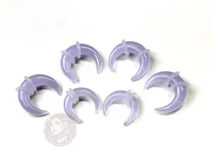 Iridescent Purple Opalite Glass Pinchers Body Jewelry - 4mm-7mm Ear Gauges for Ear, Nose, Septum Piercing