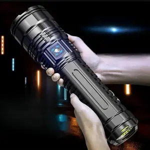 Rechargeable LED Flashlight, High Power Tactical Lantern, 5 Zoom Modes, Waterproof, Adjustable Brightness, Outdoor Camping Hiking Torch