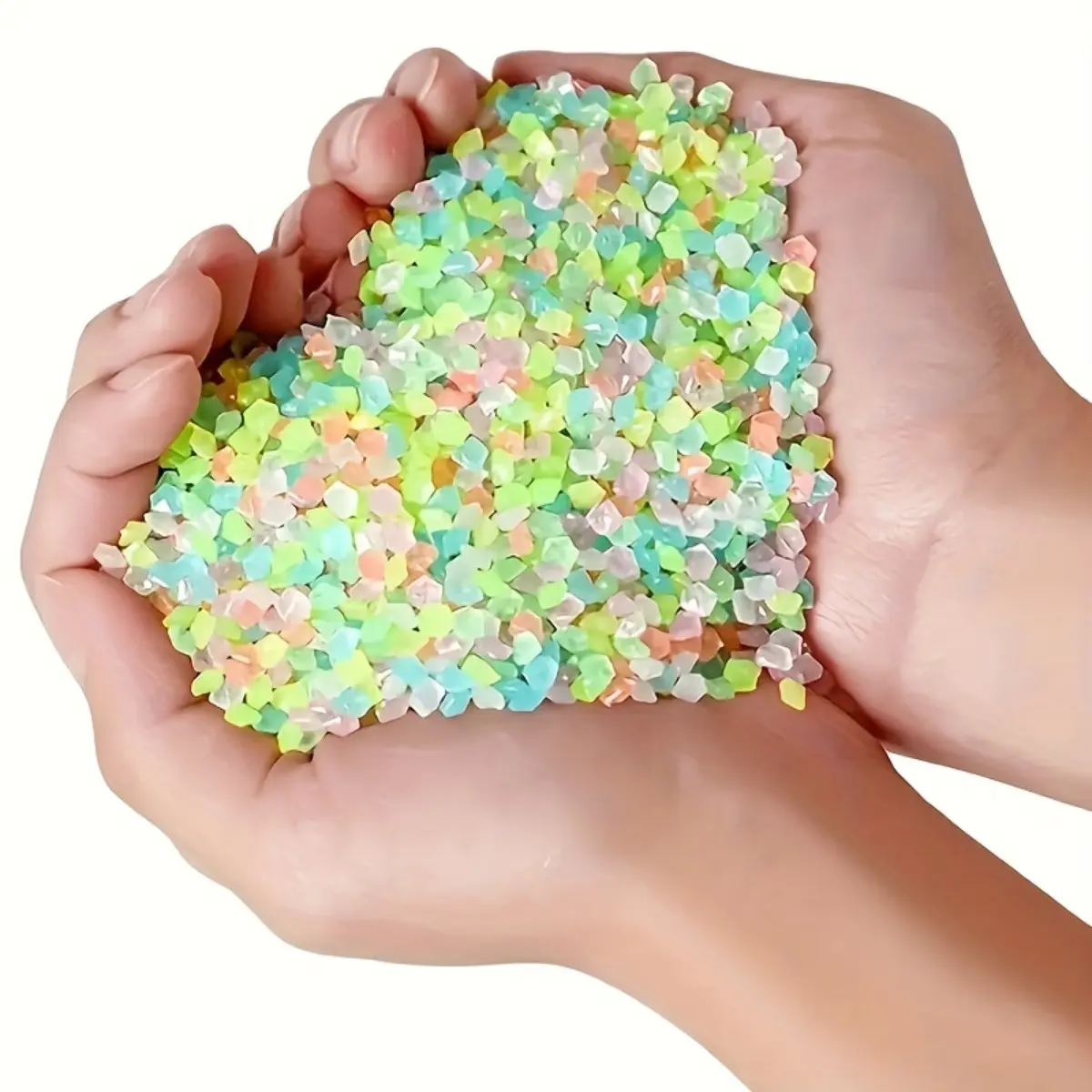 Summerwins 10000Pcs Bulk Round Glowing Tumbled Pebbles, 3-5mm Multicolor Sanded Dark Decorative Stones for Home Path, Fish Tank Aquarium Decor, Tumbled Stones