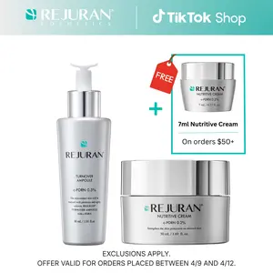 REJURAN Turnover Ampoule 1.01 fl oz & Nutritive Cream 1.69 fl oz - c-PDRN - Anti-Aging Face Serum for Firmness, Radiance, Youthful Skin Korean Skin Care