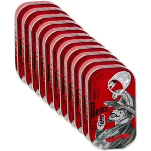 Porthos Portuguese Sardines in Spicy Olive Oil (10 Pack) (4.4 oz cans) Food Fish