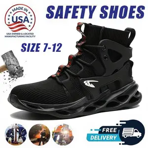High Top Composite Toe Work Shoes Breathable Anti Crushing Anti Piercing High Top Composite Toe Work Shoes Breathable Anti Crushing Anti Piercing
