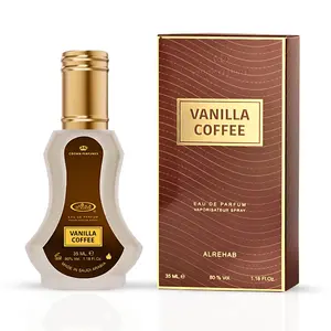Vanilla Coffee Eau De Parfum Spray 35ML (1.18 OZ) By Al Rehab | A Soothing Blend Of Lavender, Vanilla, & Honey With A Smoky Tobaco finish.