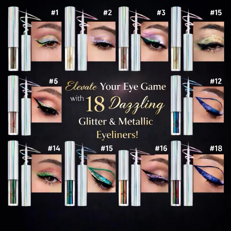 Liza's Beauty Line Liquid Eye Liner #18 pc Precise Application for Bold Eyeliner Looks