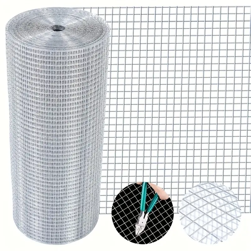 Heavy-Duty Galvanized Hard Steel Wire Welded Mesh Roll - Rust-Resistant Anti-Rust Premium Material for Chicken Coops, Outdoor Garden Fence (Home Improvement Supplies)