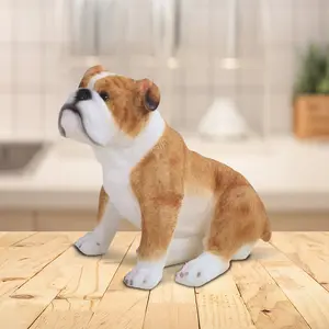 4.75"H English Bulldog Sitting Figurine Statue Home Decoration