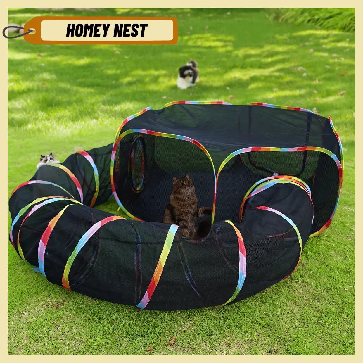 Outdoor Cat Enclosure,Portable Catio Outdoor Cat Tent,Cage Free Outside Cat Playpen Pet Enclosure,Enclosed Cat Run,Cat Tunnel Outdoor Cat Tunnels for Indoor Cats & Small Animals