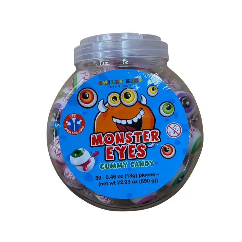 Smiley Kids Monster Eyes Gummy Candy 50 - 0.46 oz (13g) pieces - (net. wt. 22.93 oz (650g))