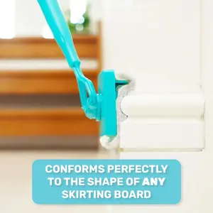 [Skirting Board Buddy | Cleaning] Skirting Board Buddy | Cleaning Pads Baseboard Mop Cleaning Wiper Wet & Dry Mop | for Bathroom, Kitchen, and The Whole House! for Cleaning skirting Boards with Napkins and Long Handles