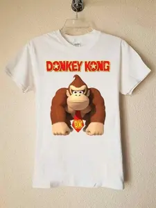 Donkey Kong Gorilla T-Shirt for Men – White Retro Gaming Graphic Tee