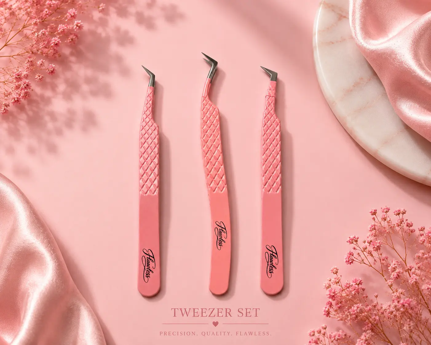 Lightweight Durable Metal Multi-Pack Flawless Tweezer Set, for Beauty Grooming (Makeup Tools)