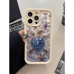 Painted Sea Turtle Textured Soft Silicone Phone Case Suitable For IPhone17/IPhone17 Air/IPhone17 Pro/IPhone17 Pro Max/16 Pro Max/15 Pro Max/14 Pro Max/13 Pro Max/12 Pro Max