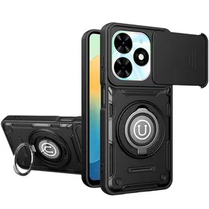 New 360 Rotating Magnetic Stand Phone Case for TECNO SPARK Go 2024, Anti-Drop Phone Cover with Camera Push-Protect Feature
