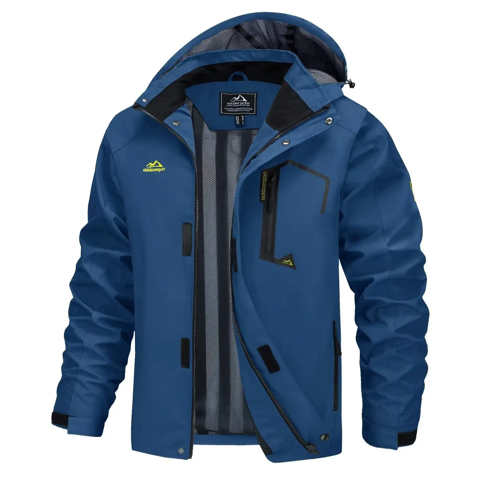 MAGCOMSEN Men's Lightweight Windbreaker Rain Jacket Raincoat with Detachable Hood for Hiking Fishing Activewear Fallfreshness Outdoorfun