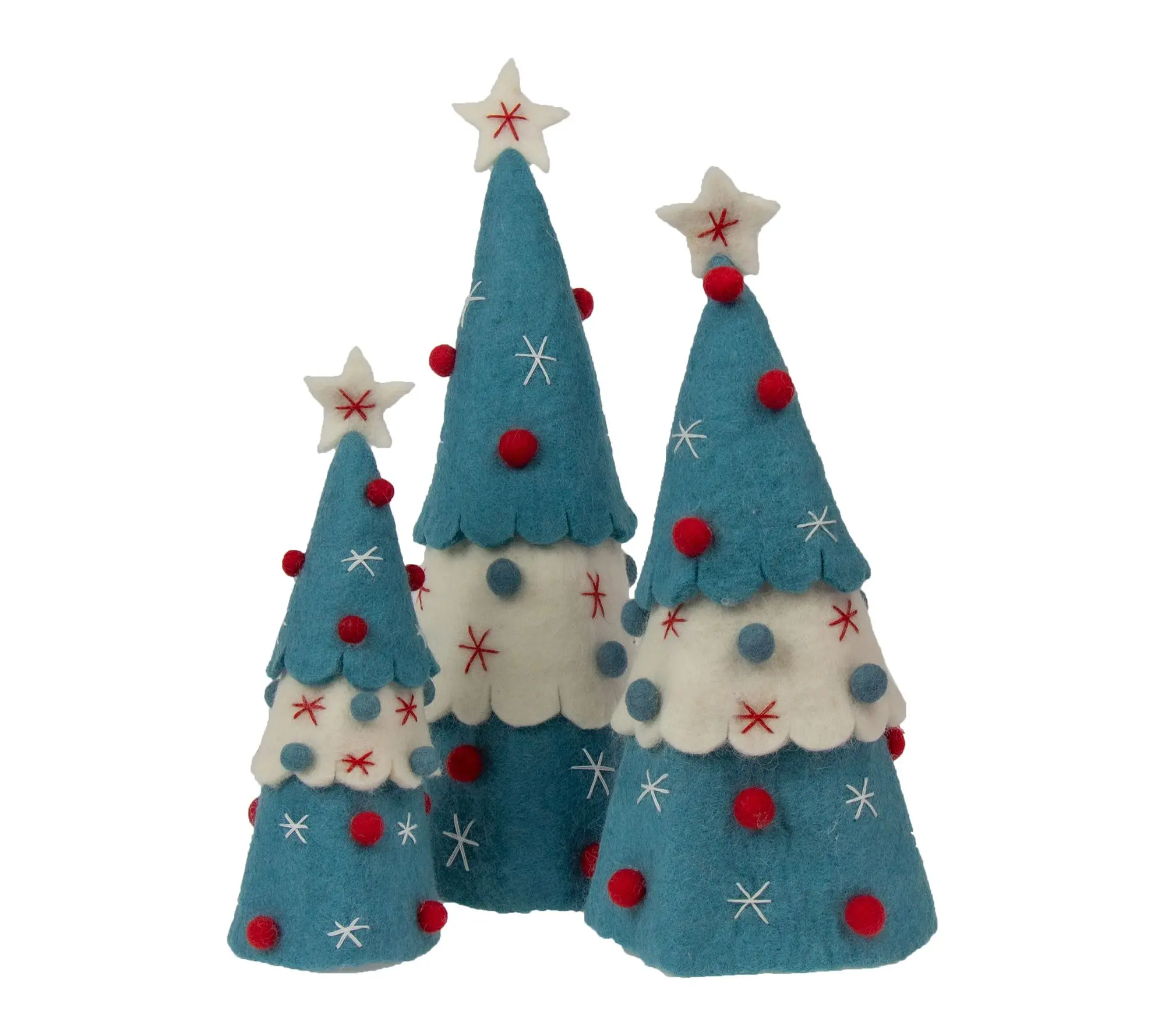 Global Crafts Handcrafted Felt Christmas Tree Topper/Decor Set