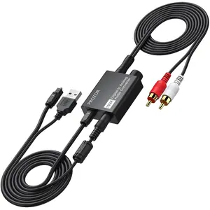 192khz digital to analog audio converter with volume control digital spdif optical to rca converter with audio amplifier chip optical to 35mm dac for hdtv dvd bluray players