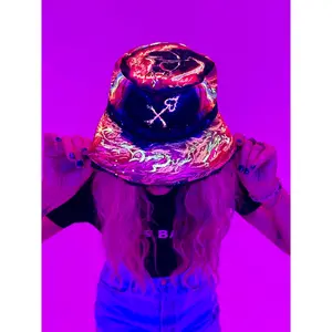 Zodiac Dreams ♐️ Sagittarius Reversible Bucket Hat - UV Reactive Faux Fur