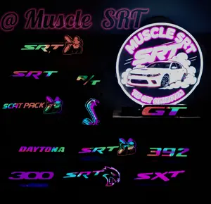 RGB LED Grille Badge - SRT, Hellcat,Scat pack, halloweengifts(Fits Dodge Charger, Challenger, Durango, GrandCherokee, Jeep, Ram)