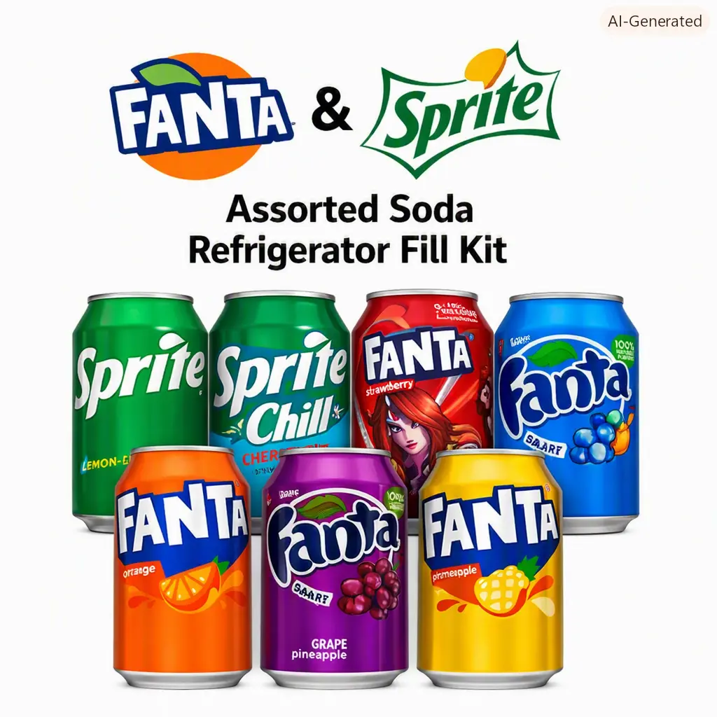 Fanta & Sprite Assorted Soda Refrigerator Fill Kit, 12oz Cans (Assorted Case Sizes)