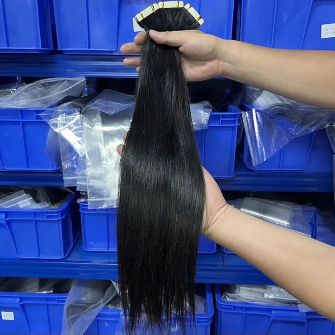 RAW Cambodian 20PC tape in extensions raw straight hair high quality