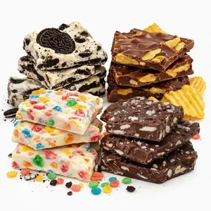 Gourmet Chocolate Bark – Potato Chip, Rainbow Crunch, Cookies & Cream & Sea Salt Almond – Premium Sweet Bark