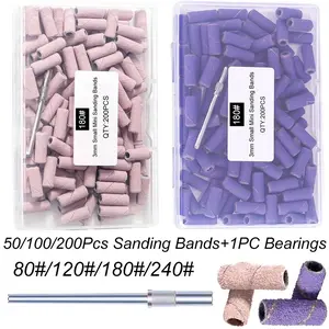 50/100 Piece Nail Art Kit, Nail Art Tools, Mini Connector Rod & 3mm Sanding Discs (80#, 120#, 180#, 240#), Electric Drill Grinding Head, Nail Drill Set, Nail Supplies