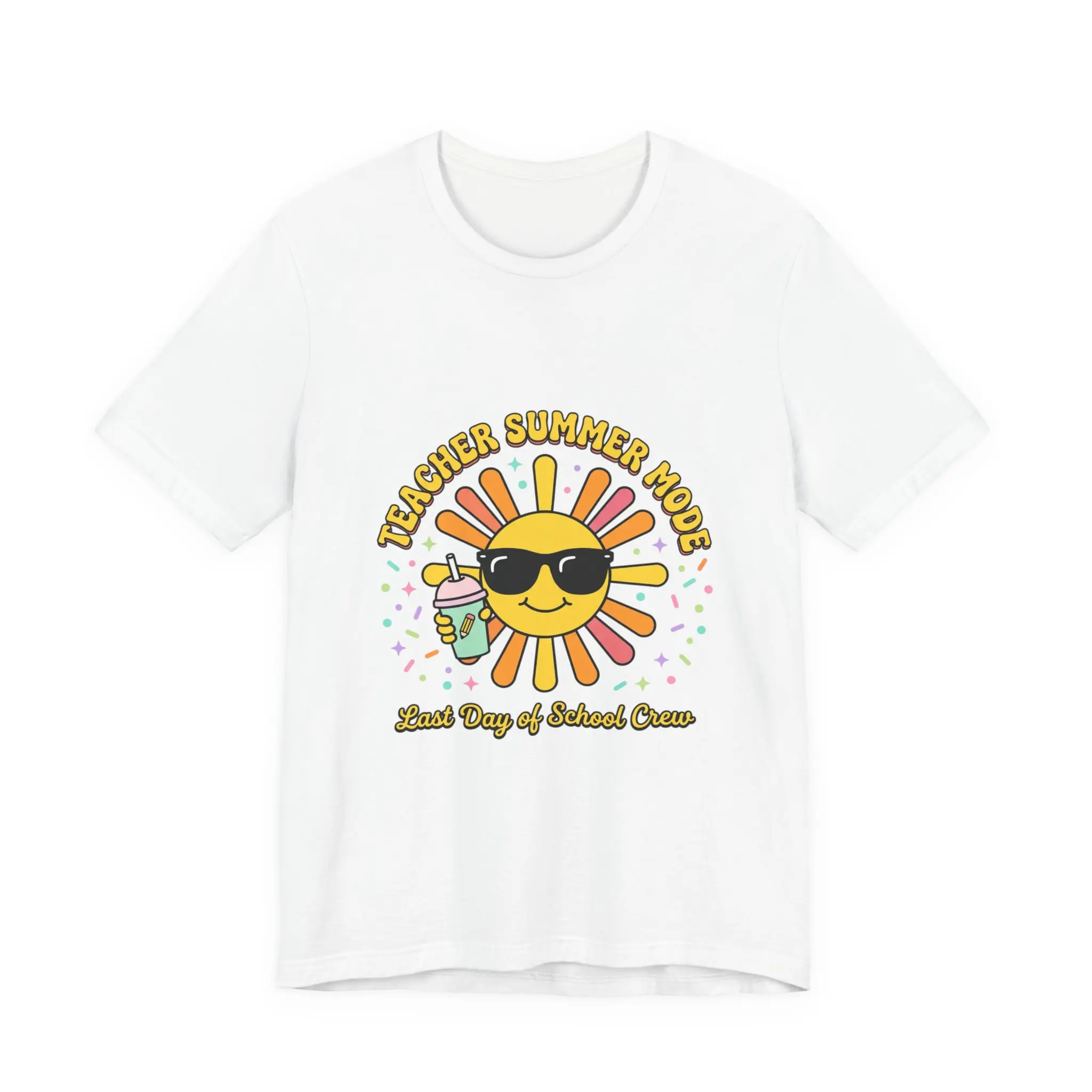Men's Soft Ribbed Cotton Round Neck Sun Short-Sleeve T-Shirt - REACH Certified Menswear, Casual, Lightweight, Chunky Knit, Matching Fit, Streetwear, For Summer Teacher Wear (Do Not Dry Clean), Tee, For Teacher, Graphic, Chunky Letters, Sun Motif