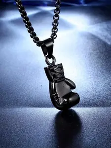 Men's Boxing Glove Pendant Necklace, Punk Style Chain, Fashion Sports Fitness Jewelry, Exquisite Chain Jewelry, Challenge Yourself, Show Your Personality!