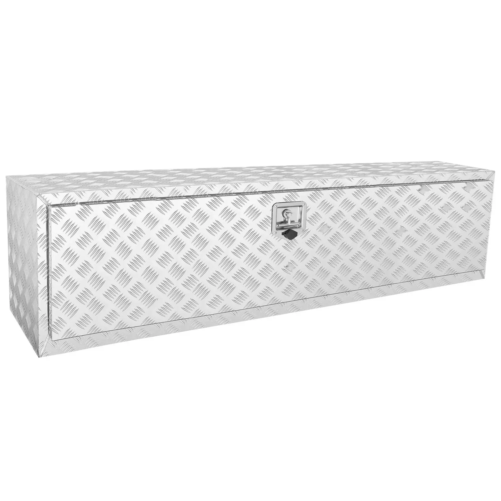 Underbody Truck Storage Box, 60in x 17in x 18in Aluminum Diamond Plate Tool Box With Lock And Keys, Heavy Duty Waterproof Trailer And Truck Bed Storage Case, T-Handle Latch, Durable Aluminum Build, For Truck, Van, SUV