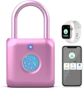 Fingerprint Padlock,  Padlock, Locker Lock, Combination Lock, Fingerprint Lock with APP Unlock, USB Rechargeable, Suitable for Gym Locker, Door, Locker()