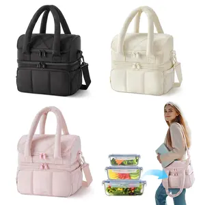 Large Capacity Insulated Lunch Bag for Women, Leak Proof Reusable Lunch Box with Handles, Easy to Carry Tote for Work Office Picnics Travel, Lightweight Cooler Bag for Adults, Bento Meal Container