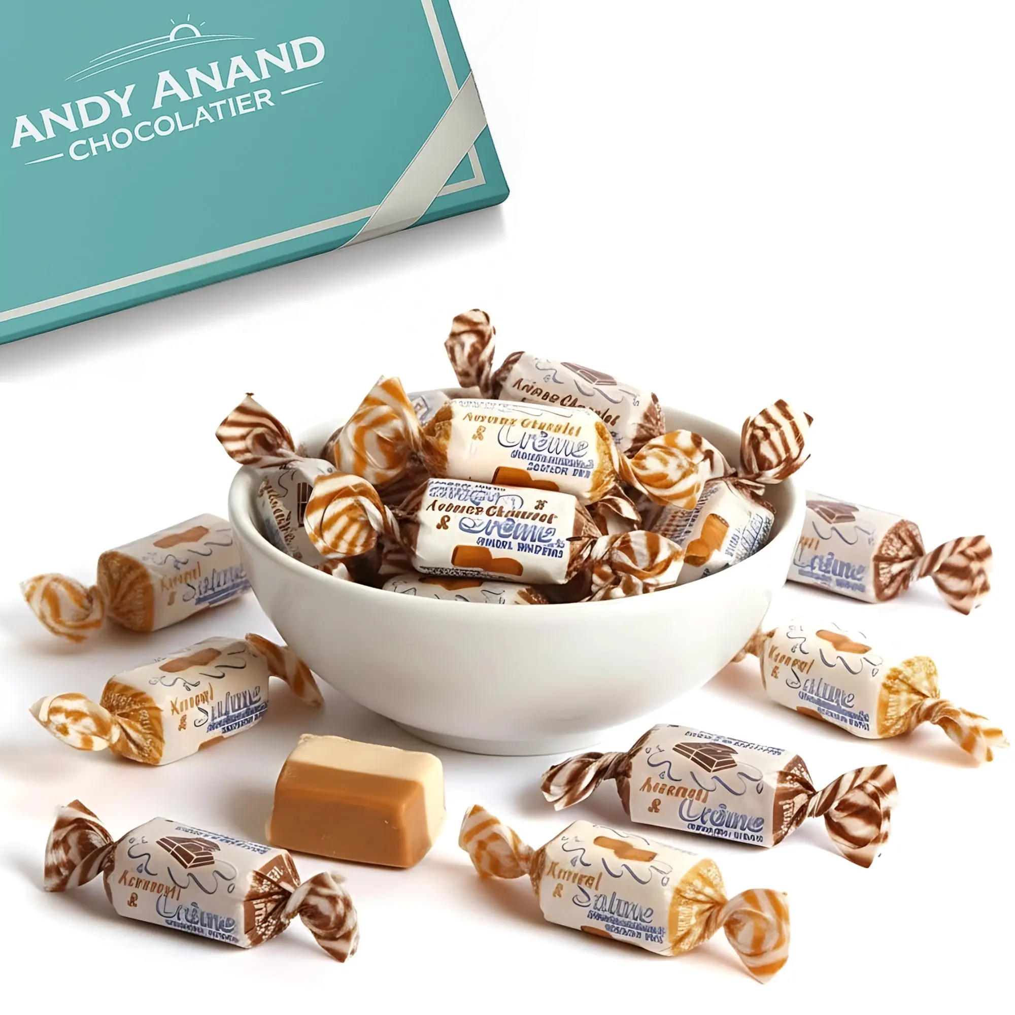 Andy Anand Sugar-Free Creamy Taffy Toffee, 33 pc, 7 oz – Caramel, Chocolate & Coffee, Gluten-Free, Made in Europe, Diabetic-Friendly Gift