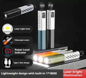 Mini LED Outdoor Flashlight with Zoom, Camping Hiking Flashlight, Portable Charging Lighting, Home Professional Flashlight, Five Colors for You to Choose from