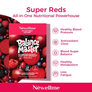 Newellme Super Red Food Powder - Beetroot Extract Supports Blood Pressure, Leg Veins, Heart & Blood Vessel Health | 14 Bottles/Box Optimum Health Care Dietary Supplement