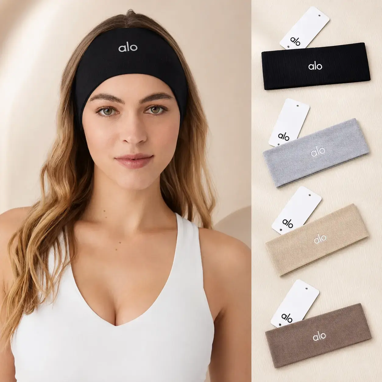 Ribbed Wide Headband - Women's Athletic Sweatband for Workout, Pilates & Running,Black Pink White Sweatband