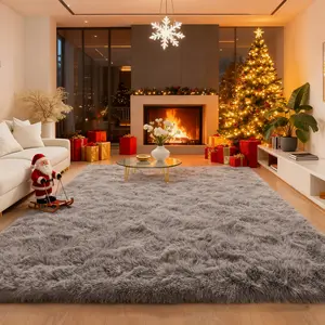 1pc Soft Fluffy Luxury Shag Area Rug - Plush, Non-Slip, Machine Washable, Anti-Fade, Soft-Touch, Shaggy Floor Carpet For Living Room, Bedroom, Home Decor, Room Decor, Accent Rug, Floor Covering, And More Christmas Gifts & Decorations
