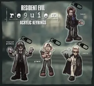 Resident Evil Requiem Keychains - Leon Kennedy, Grace Ashcroft, Victor Gideon and Zenro Wesker Keychains! Cute Kawaii Bag Charm, Key Accessory, Gift for Fans, Collectible Character Charm, for Bags, Keys, Backpacks, Cute Decor, Gift Idea
