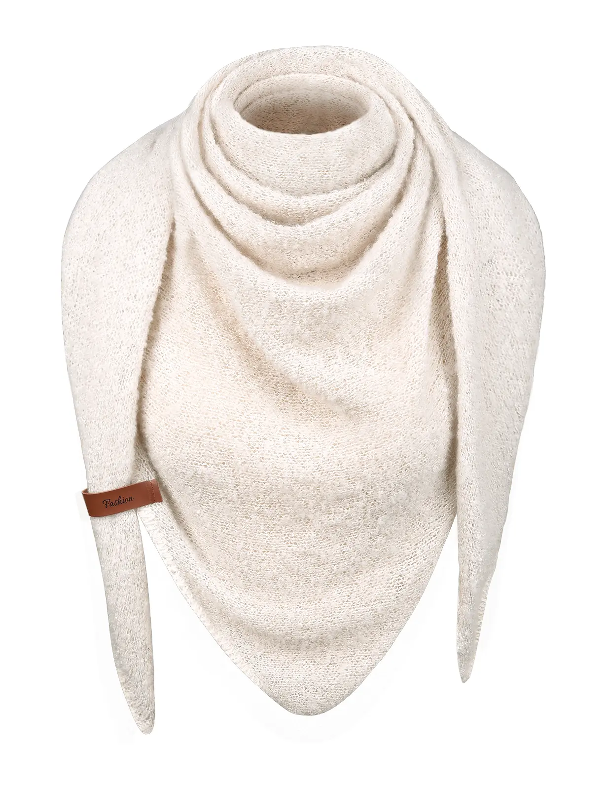 UMIPUBO Shop Scarf Women's Winter Knitted Scarf Triangle Warm Soft Triangle Scarf with Leather Loop Plain Knitted Winter Scarf Autumn Scarf