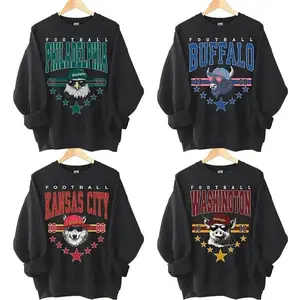 Vintage Sport All Team Football Sweatshirt, Classic Black Crewneck Pullover, Unisex Retro Fan Shirt, Football Gift Menswear
