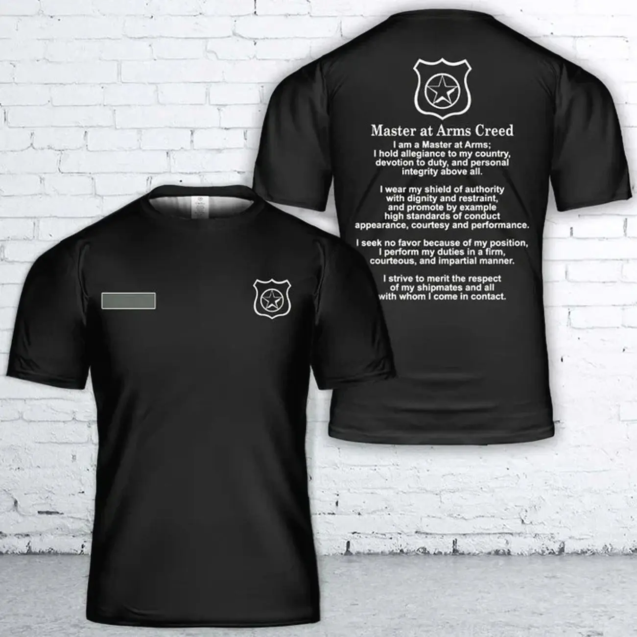 Custom Name US Navy Master-at-Arms (MA) Rating Creed T-Shirt 3D QU6